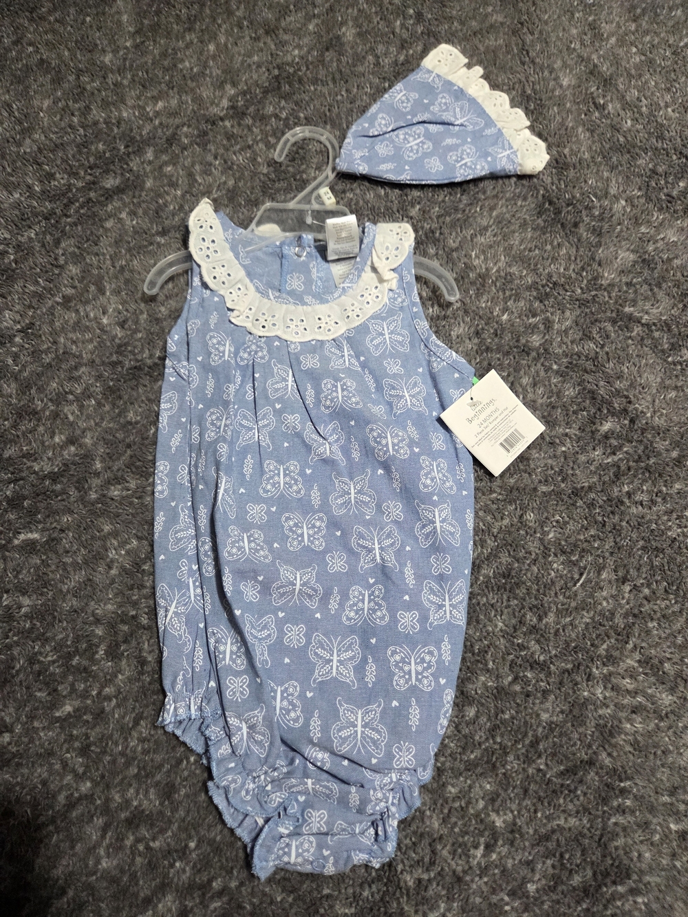 Little Beginnings Blue Baby One Piece With Hat